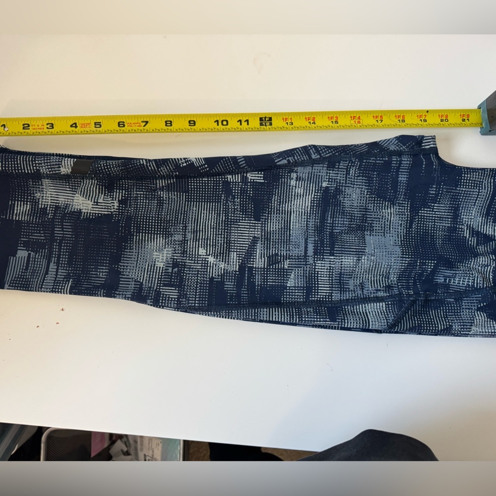 Sweaty Betty Leggings Blue White Grid Pattern 7/8 Length M - Picture 12 of 13